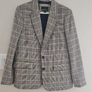 J. Crew Women's Plaid Blazer - Black, White, Red